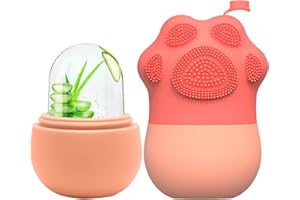 HTRTRR Cat's Paw Ice Roller, masseur facial en silicone rose, outil de soin rafraîchissant, moule à glace réutilisable pour les poches et les rides