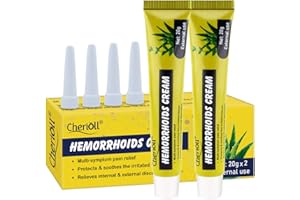 CHERIOLL Hemorrhoid Cream, Hemorrhoids Ointment, Cream Maximum Strength Relief, Natural for Healing, for Hemorrhoids Fissures Bleeding, Natural Fast Pain Relief Cream 20g
