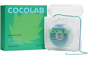 Cocofloss Woven Dental Floss, Dentist-Designed Oral Care, Mint, Waxed, Expanding, Vegan, Kid-Friendly String Floss with Coconut Oil, 1 Spool (33 yd)