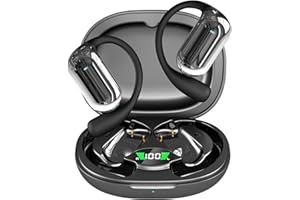 ND NEXT DESTINATION Cuffie Auricolare sportive senza fili Bluetooth V5.4 Casco Auricolare a conduzione ossea Appeso Orecchio Aperto Q16S Nero