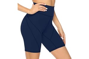 JOYSPELS Womens High Waisted Gym Shorts - Running Shorts with Inner Pockets, Non See Through Yoga Cycling Shorts for Women