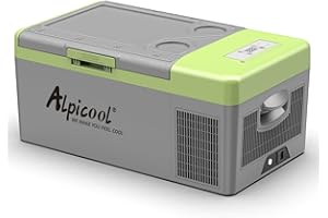 Alpicool Y16T 15L Kühlbox 12v Mini Kühlschrank Elektrische Kompressor Auto kühlschrank Camping Gefrierbox Klein Tragbare für Auto, LKW, Boot, RV
