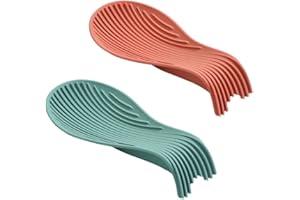 JXCBXJ Poggiamestolo in Silicone,Poggia Mestolo Cucina,Poggiamestolo multiuso,Resto per Utensili da Cucina in Silicone Resistente al Calore, per Ristorante Domestico - 2 Pezzi.