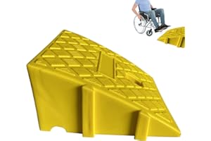 MOREEULSI Amarillo 25×27×13cm Rampas De Coche Portátil Y Ligeras, Rampa para Bordillos De Coche Moto, Rampa De Umbral Antideslizante para Silla De Ruedas Coche Moto Scooter Bicicleta Andador Aceras Garajes