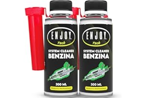 ENJOY TECH System Cleaner Benzina 2x300 ml | Additivo per Motori Benzina | Pulisce Iniettori, Riduce Consumi e Fumosità e Migliora Avviamento e Prestazioni | Made in Italy