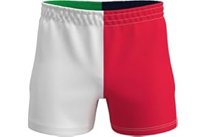 SaxonClothing Lions 4 Nations Rugby Shorts, Quartered Design, Ripstop Polyester, Zipped Pockets, Elasticated Waistband