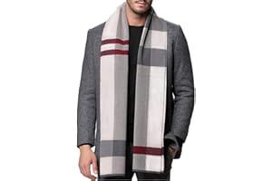 MAKFORT Men's Long Warm Vogue Acrylic Wool Scarf Soft Comfortable Fall/Winter Cadeau de Noël pour Amis et famille