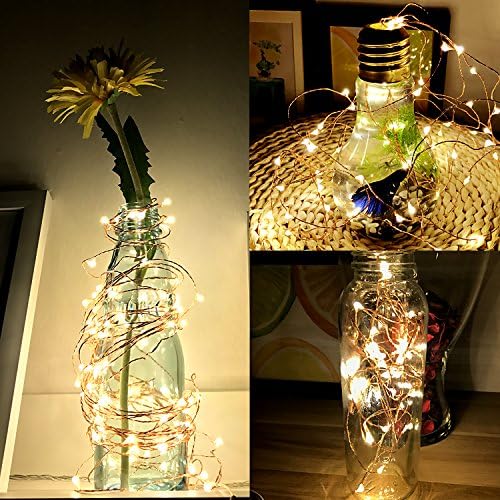 Prideal 66ft 200 Bright LED String Lights, Copper Wire Lights with Wireless Remote Control Waterproof Decorative Lights for Bedroom Party Patio Dancing Wedding (Warm White)