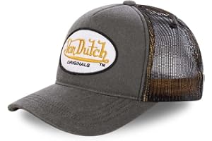 Von Dutch Casquette Homme & Femme Ajustable, Casquette Trucker, Doux, Athlétique et Confortable, Gris, Taille TU
