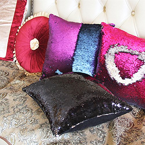 Sinotop Luxus Doppel Farbe Glitter Pailletten Kissenbezug Startseite Schlafzimmer Sofakissen Kissenabdeckung (style 2) - 6