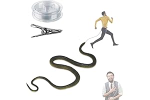 Zuzer Serpent en Caoutchouc Réaliste 110cm Serpent Jouet Serpent en Plastique Faux Serpent avec Ficelle et Pince pour Farces Poisson d'avril Halloween