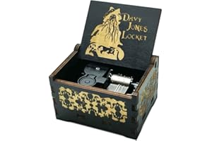Micteney Caribe Davy Jones Caja de música manivela Antigua Caja de Madera de Madera y Pulpo Collar para la colección de decoración del hogar