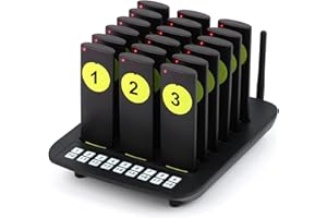 WNKRUN Restaurant Pager System 18 Pagers, Social Distancing Buzzer for Restaurant Paging System, Wireless Paging Buzzer Calling System for Food Truck Church Nursery Hospital