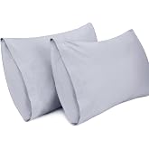 Lirex 2 Packs Pillow Covers, 100% Cotton Breathable Pillow Cases Pillow Covers (50 x 80 cm, Light Grey)