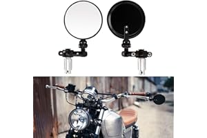 DREAMIZER Round Motorcycle 7/8" 22mm Bar End Mirrors, Motorcycle Rear View Mirror Replacement for Street Sport Bikes Cruiser