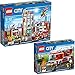 Produktbild Lego City 2er Set 60107 60110 Feuerwehrfahrzeug mit fahrbarer Leiter + Große Feuerwehrstation
