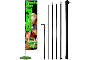 Anley Set Asta Bandiera Piuma Set Asta Bandiera svolazzante assemblato con Borsa per Il Trasporto - Adatto 3Ft X 11Ft Bandiere Piuma (Non Incluse) - Solo pennone