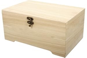 Rayher 62196000 Cofre Madera, 28 x 18 x13.5 cm, con Bandeja de 6 Compartimentos extraíble