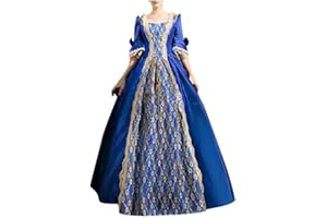 Duohropke Vestido de baile estilo rococó para mujer, vestido gótico victoriano, disfraz de época medieval, varias capas, con encaje, estilo vintage de princesa para cosplay, largo hasta el suelo