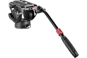 NEEWER Video Stativ Fluid Kopf mit Schnellwechselplatte Kompatibel mit DJI RS Gimbals, Teleskopgriff & skalierte Basis (75mm Dia.) Max Load 17,6lb, Heavy Duty für DSLR Video Kameras, GM002