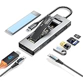 8-İN-1 USB-C HUB M.2 NVME/SATA SSD MUHAFAZA DİSK KUTUSU 10GBPS, 4K HDMI, PD100W