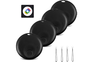 Spedal Android Smart Tracker Tag, Google Localizador Funciona con Find Hub App (SÓLO Android), Bluetooth Key Finder para Llaves, Bolsas, Equipaje, Batería Reemplazable (4 Black)