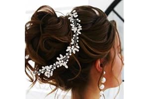 Unicra - Fascia per capelli da sposa, con cristalli argentati, per donne e ragazze