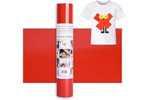 IModeur 12 Ft vinile termoadesivo Rosso - 30,5 x 366 cm vinile termoadesivo per tessuti, vestiti, berretti, pantaloni, termovinile vinile Rosso per Cricut Maker, Silhouette Cameo