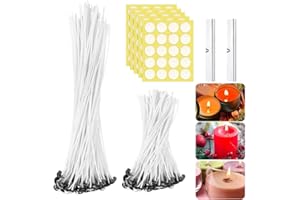 LOVEXIU Stoppino per candele, in cotone biologico naturale, pre-cerato con cera di soia, durevole, inodore, pulito, per candele, produzione di candele, fai da te