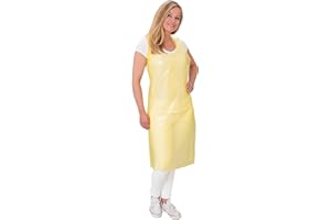 BICAP Lot de 100 tabliers jetables - Jaune - 30 my, 75 x 120 cm - 50 pièces/bloqués - En polyéthylène - Jetables - Jaune