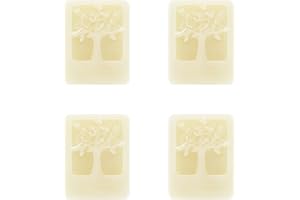 CoolCrafts 4 Piezas Cera de Abeja Natural Bloques de Cera de Abeja Blanca para Velas, Cosmetica, Pulido de Muebles - 400g