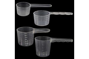 POHOVE 4PCS Messlöffel, Waschmittel Dosierhilfe,Kunststoff Dosier-Löffe Measuring Spoons Transparent mit Skala,Messbecher Löffel Einsetzbar als Dosierhilfe für Waschmittel 100ml/70ml/50ml/40ml