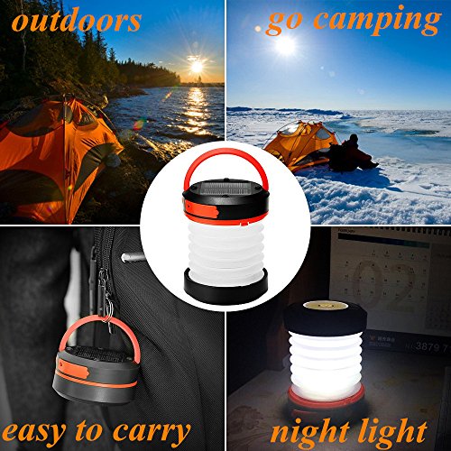 SOLMORE LED Campinglampe Solar Campingleuchte Camping Zelt Laterne Mini LED Notfallleuchte Tragbar Zusammenklappbar Taschenlampe 3 Helligkeiten SOS und Power Speicher mit USB Aussenleuchte für Camping Outdoor Wandern Angeln Abenteuer - 4