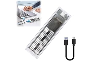 ICYWINK Carcasa SSD M.2 NVMe, Caja Disco Duro Externo, USB 3.2 10gbps USB Nvme Adapter, Caja SSD Nvme,Caja para Disco Duro con C to C y C to A Cables, para 2230 2242 2260 2280 Disco Duro