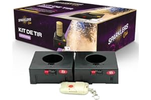 SPARKLERS CLUB Déclencheur pour Jets de Scène 2 bases + 2 Télécommandes - Système d'Allumage kit 2 stations pour artifice, jet de scene étincelle lumineuse - LIVRAISON 24/48H