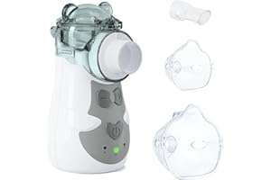 AEKREY Nébulisateur Portable Inhalateur Électrique pour Enfants et Adultes, Silencieux, Rechargeable, Technologie de Nébulisation à Maille, Aérosol Nébuliseur pour Rhume, Asthme, Bronchite, Sinusite
