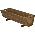Large Rectangular Planter Free Standing Oblong Plant Troughs Outdoor Display Flower Container Burntwood Design
