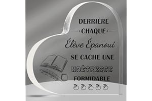 LOHENYOR Cadeau Maitresse D'école - Ornements Acrylique, Merci Maitresse, Cadeau Atsem Maternelle, Cadeau Maitresse D'école Fin D'année, Cadeaux pour Maitresse des Etudiants Jour Professeur Thanksgiving