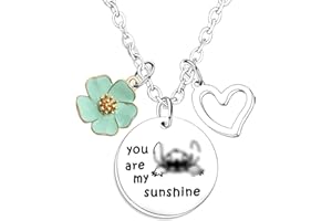 NFYXCAZ Gifts for Boys Girls Gift for Friend Gifts You Are My Sunshine St**ch Necklace Oh**a Necklace Gifts Friendship Gifts Inspirational Necklace Gifts for Sister Friends Daughter Girls Women