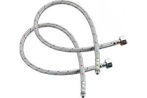 KOPYFANTAP Latiguillos de Fontanería para Grifo de Cocina, G3/8 Mangueras de conexión para Grifo Agua fría y Caliente, 50cm