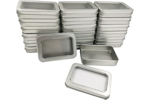 DUGYIRS 20 Pièces Métal Boîte de Rangement avec Couvercle,Mini Conteneurs Vides Portables,Rectangulaire Boite de Rangement pour Perles,Bijoux, Petits Objets,Classification