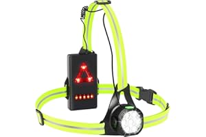 Husgw Lampe Torse Running, 7 LED Éclairage pour Course Super Lumineux et Léger, USB Lumiere pour Courir Étanche avec Bandes Réfléchissantes, 10H d'Autonomie Max pour Course/Urgence/Marche/Vélo