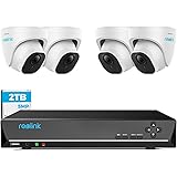 Reolink 5MP Kit Videosorveglianza Poe, NVR 8CH 4K 2TB + 4X 5MP Telecamere Esterno Poe Impermeabile, Rilevamento Intelligente 