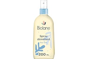 BIOLANE - Spray Démêlant Bébé – Démêle efficacement - Facilite le coiffage - Sans Rincage – Lin Français – 98% d'origine naturelle – 200ml