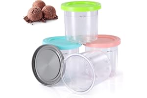 PCTTOIL Creami Behälter Ersatz für Ninja Creami Pints und Deckel -4 Stück Eiscremebehälter Kompatibel mit Ninja Creami NC301EU, NC300UK NC299AMZ Eismaschine