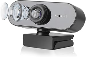 PosyLane 1080P HD Webcam with Microphone, Wide Angle Streaming Webcam,Clear Stereo Audio,Driver-Free USB Desktop Camera for Laptop Computer Gaming Video Calling Online Conference Live Streaming