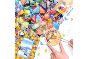 WOOLUCK® 500g mozaika szklana, mieszany kolor mozaiki, do prac rzemieślniczych,Dekoracja,DIY