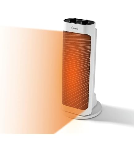 Midea NF20-20AW Termoventilatore Basso Consumo 2000W per Uso Domestico, Stufe Elettriche Portatile, Riscaldamento Rapido, Ambienti Spaziosi e Uffici, Silenzioso, Bianco