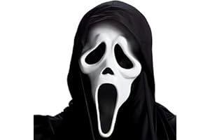 dinghaole Halloween Horror Scream Mask, Ghostface Mask Scream Costume, Ghost Face mask for Children and Adults, Halloween Costume Cosplay Decor Prop, Suitable for Haunted Houses