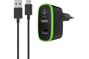 ‎BELKIN Belkin Ładowarka sieciowa USB-C (2.1A/10W, odpowiednia do Nexus 5X, Nexus 6P, OnePlus 2, Lumia 950, LG G5, w tym USB-C na kabel USB-A, 1,8 m) czarna